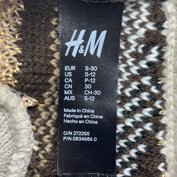 NWT H&M Dog Reindeer Holiday Turtleneck Sweater, Size S-12 - Picture 3 of 4